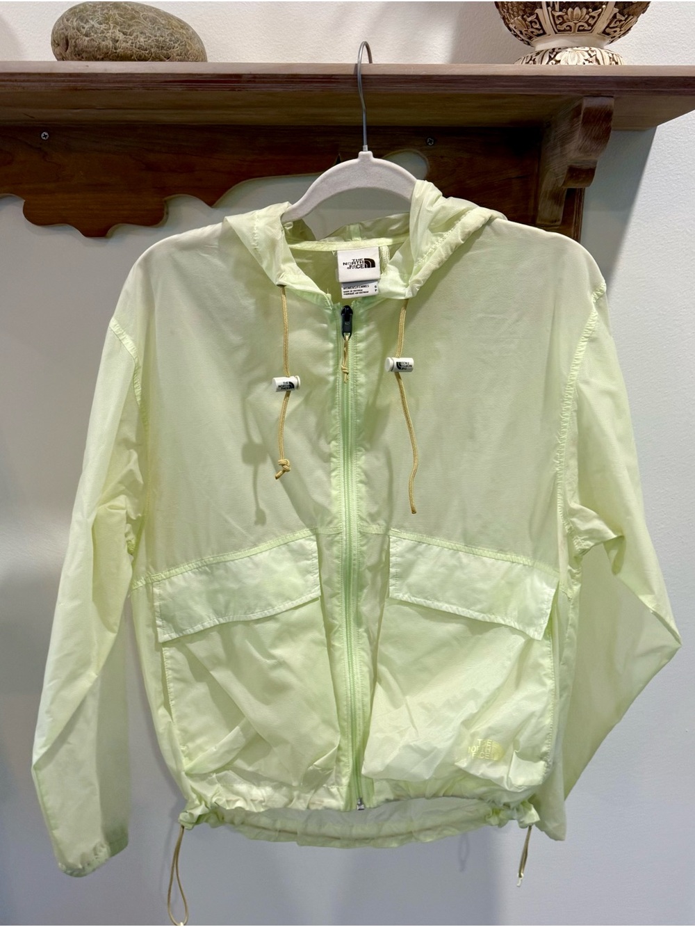 The North Face M66 Wind Resistant Light weight Mint Green Hooded Jacket
